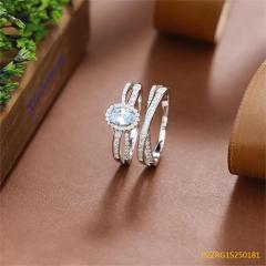 خاتم نسائي مرصع بالزركونيا الفضية