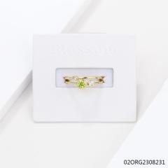 Fashion Silver Wedding Gold Plated Zircon Ring Set For Women