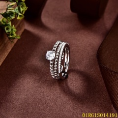 خاتم نسائي مرصع بالزركونيا الفضية