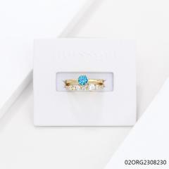 خاتم نسائي مرصع بالزركونيا الفضية