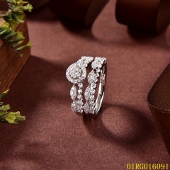 خاتم نسائي مرصع بالزركونيا الفضية