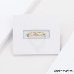Fashion Silver Wedding Gold Plated Zircon Ring Set For Women
