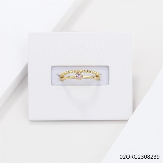 Fashion Silver Wedding Gold Plated Zircon Ring Set For Women