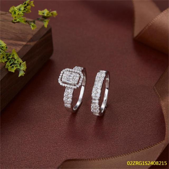 خاتم نسائي مرصع بالزركونيا الفضية