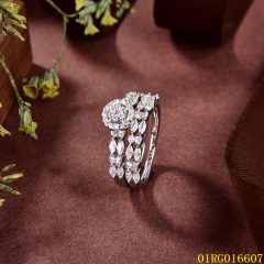 خاتم نسائي مرصع بالزركونيا الفضية