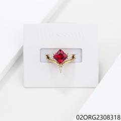 خاتم نسائي مرصع بالزركونيا الفضية