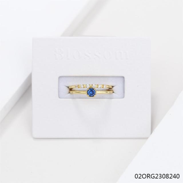 خاتم نسائي مرصع بالزركونيا الفضية