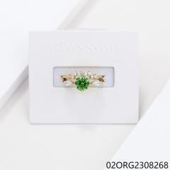 خاتم نسائي مرصع بالزركونيا الفضية