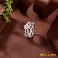 خاتم نسائي مرصع بالزركونيا الفضية