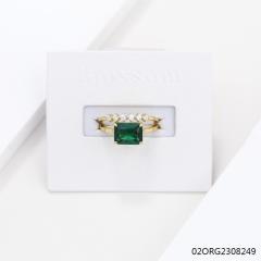 خاتم نسائي مرصع بالزركونيا الفضية