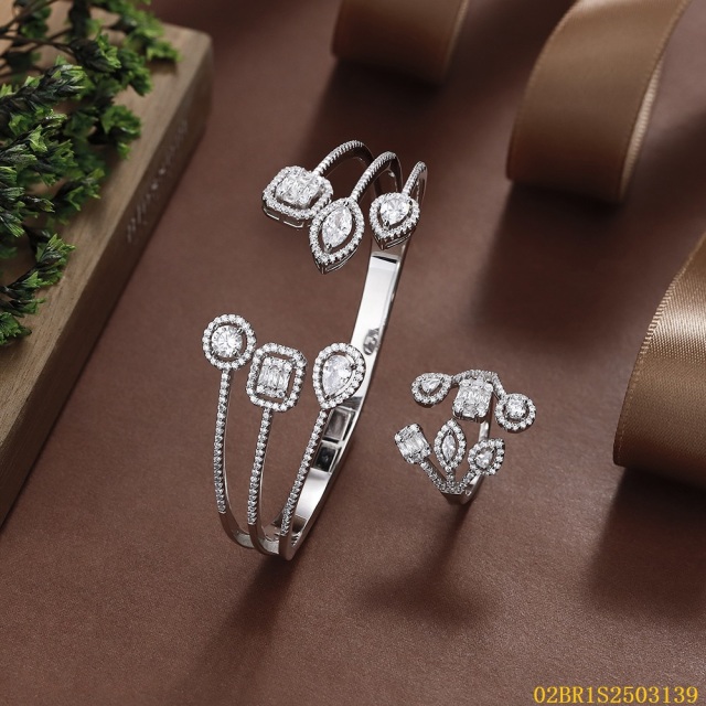 925 Silver Bridal Enamel Bangle and Ring Set