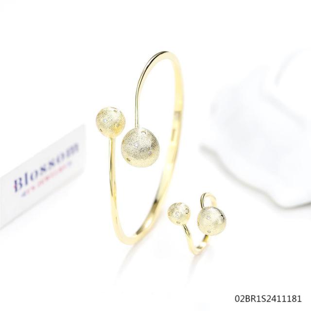 925 Silver 18K Gold-Plated Zirconia Jewelry Set