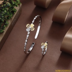 925 Silver 18K Gold-Plated Zirconia Jewelry Set