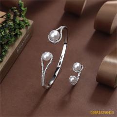 925 Silver 18K Gold-Plated Zirconia Jewelry Set
