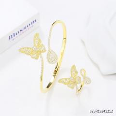 925 Silver 18K Gold-Plated Zirconia Jewelry Set