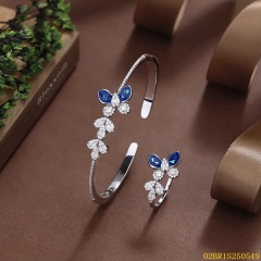925 Silver Bridal Enamel Bangle and Ring Set