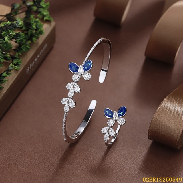 925 Silver Bridal Enamel Bangle and Ring Set