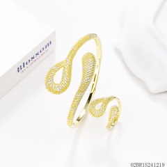 925 Silver 18K Gold-Plated Zirconia Jewelry Set