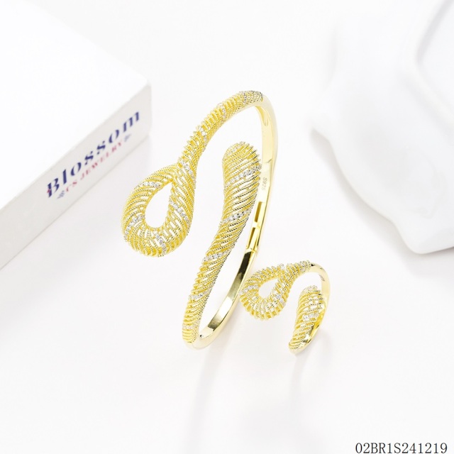 925 Silver 18K Gold-Plated Zirconia Jewelry Set