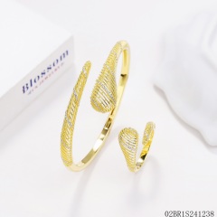 925 Silver 18K Gold-Plated Zirconia Jewelry Set