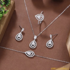Summer Party 925 Sterling Silver Cubic Zirconia Jewelry Set