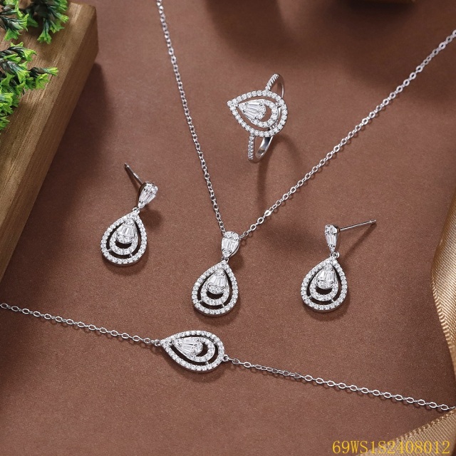 Summer Party 925 Sterling Silver Cubic Zirconia Jewelry Set