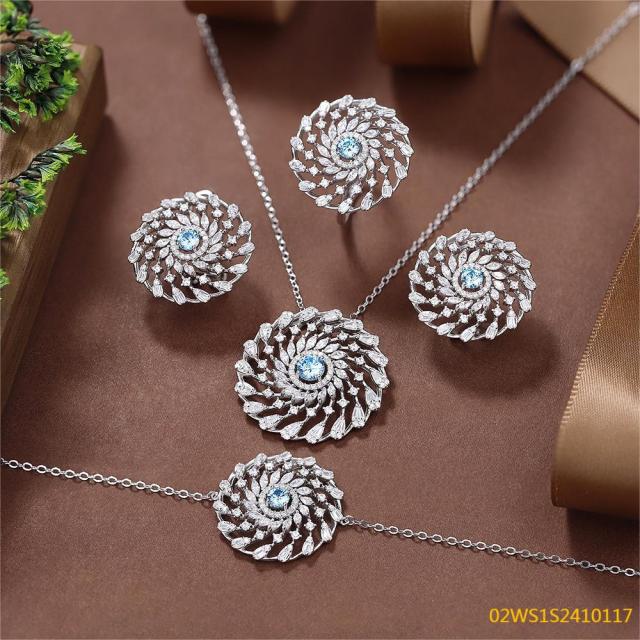 Summer Party 925 Sterling Silver Cubic Zirconia Jewelry Set