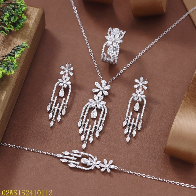 Summer Party 925 Sterling Silver Cubic Zirconia Jewelry Set