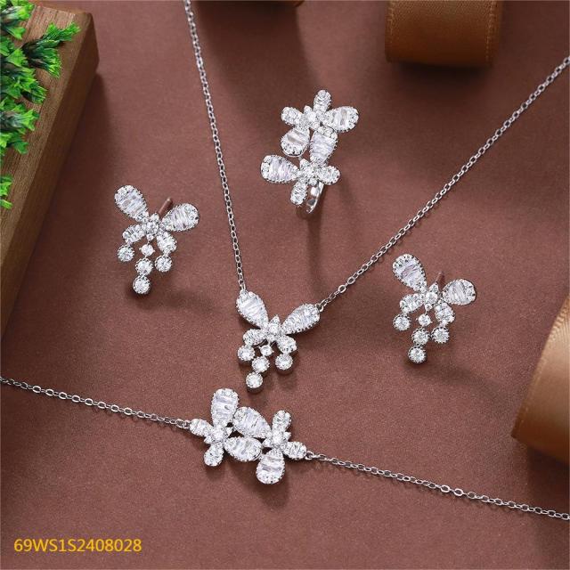 Summer Party 925 Sterling Silver Cubic Zirconia Jewelry Set