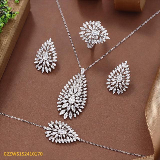 Summer Party 925 Sterling Silver Cubic Zirconia Jewelry Set