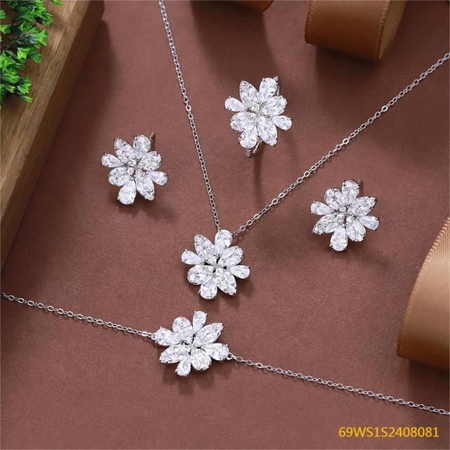 Summer Party 925 Sterling Silver Cubic Zirconia Jewelry Set