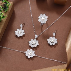 Summer Party 925 Sterling Silver Pearl Jewelry Set