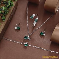 طقم مجوهرات صيفي من الفضة 925 مرصع بالزركونيا المكعبة