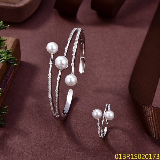 طقم سوار وخاتم فضي