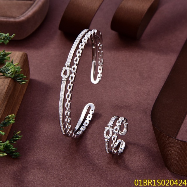 طقم سوار وخاتم فضي