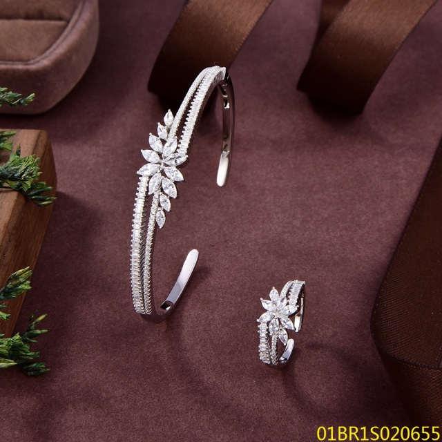 طقم سوار وخاتم فضي