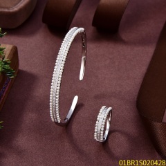 طقم سوار وخاتم فضي