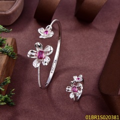 طقم سوار وخاتم فضي