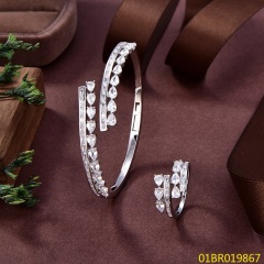 طقم سوار وخاتم فضي