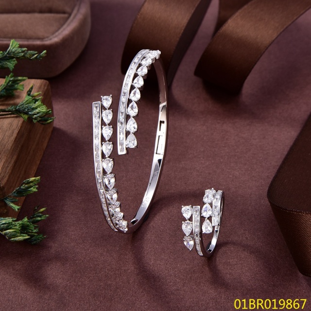 طقم سوار وخاتم فضي