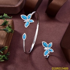 طقم سوار وخاتم فضي