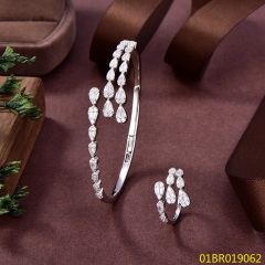 طقم سوار وخاتم فضي