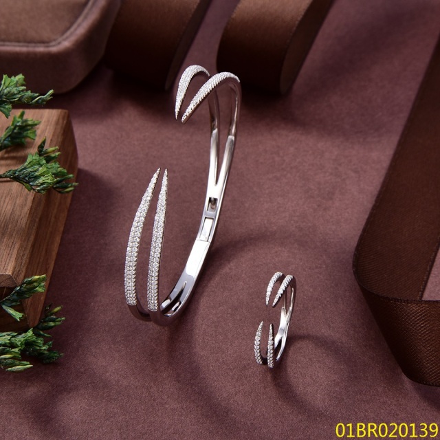 طقم سوار وخاتم فضي