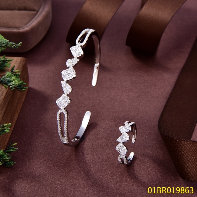 طقم سوار وخاتم فضي