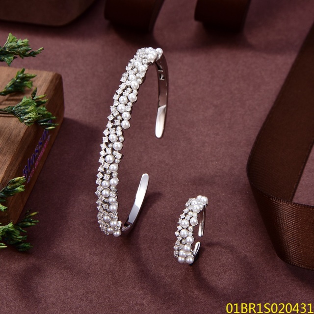 طقم سوار وخاتم فضي