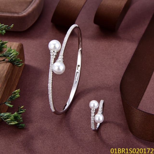 طقم سوار وخاتم فضي