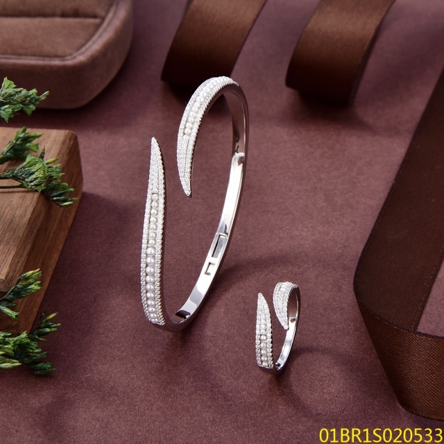 طقم سوار وخاتم فضي