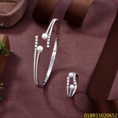 طقم سوار وخاتم فضي