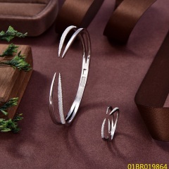 طقم سوار وخاتم فضي