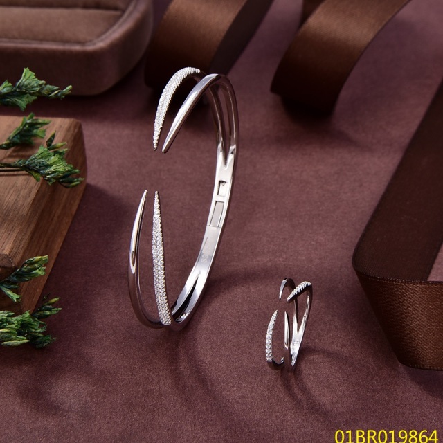 طقم سوار وخاتم فضي